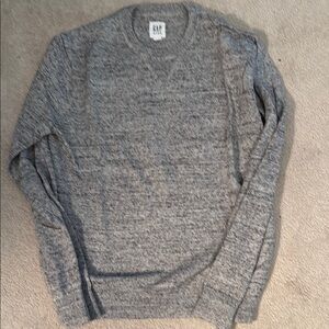 GAP Gray Crewneck Sweater with Ribbed Details